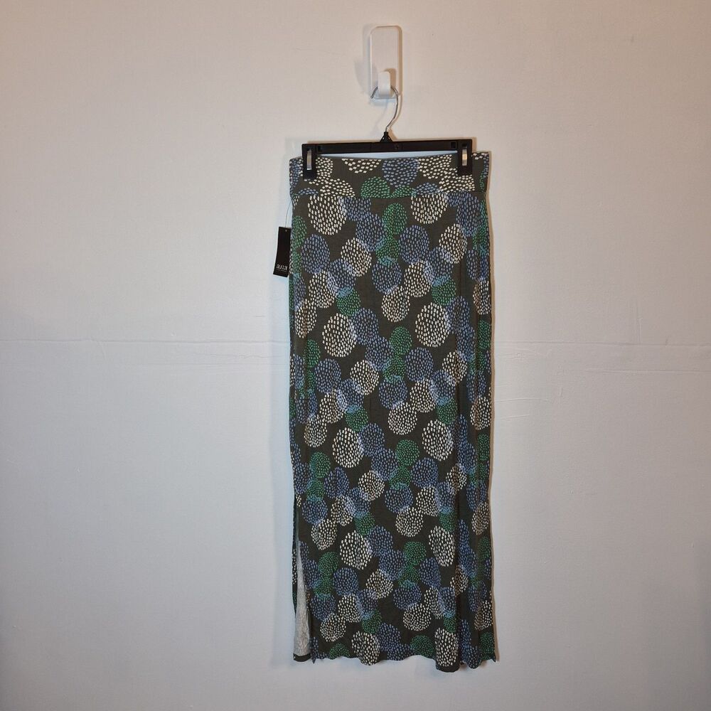 a.n.a A New Approach Women's Maxi Skirt Size S Abstract Print Side Slits